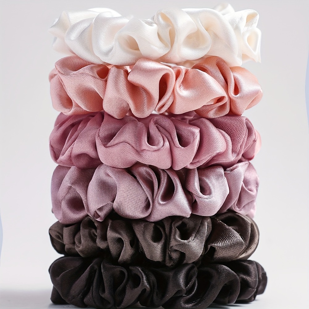 Scrunchie Satin Set - Set di 6 elastici per capelli