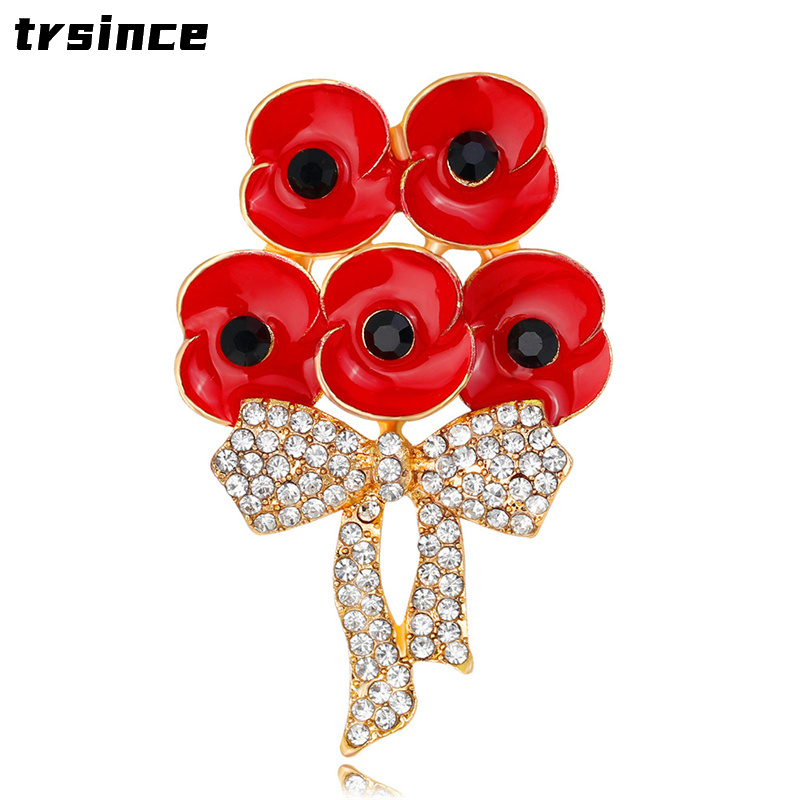 Women'S Accessories Uk - Spilla di papavero in lega di