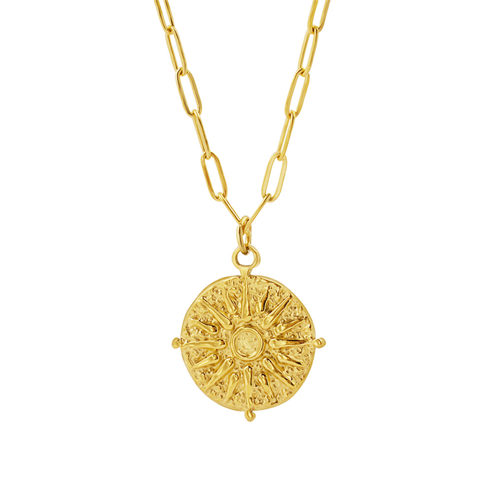 Coin Necklace Delicate - Collana con Ciondolo a Disco Rotondo