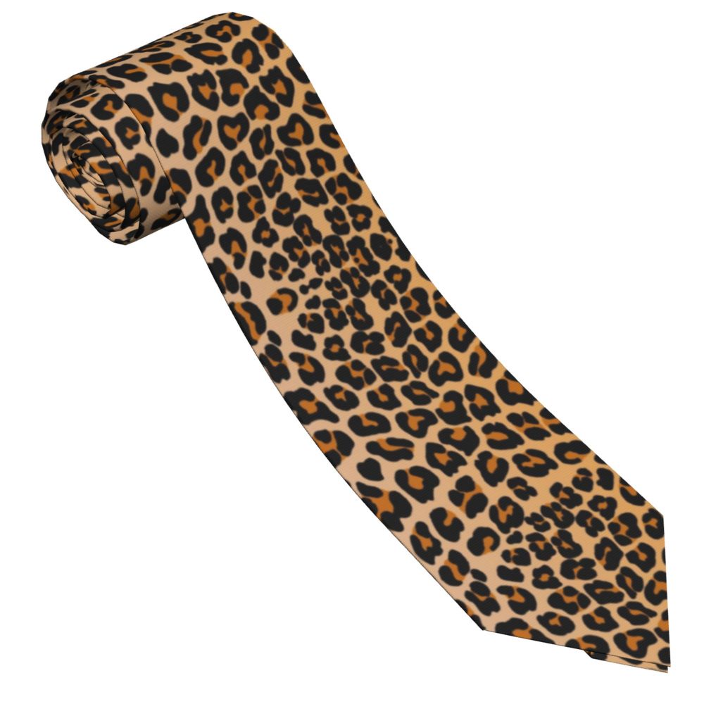 Women Accessories Business - Leopard uomo donna cravatta Slim poliestere