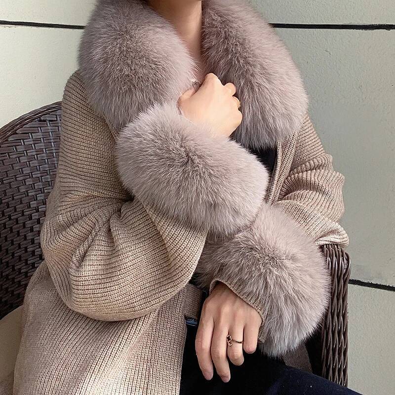 100% vera pelliccia di volpe c - Women'S Winter Accessories Set recensione e prezzo